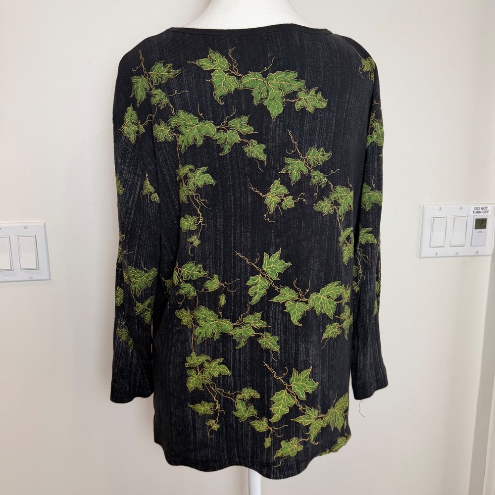 Northern Reflections Wine Country Vineyard Graphic Top Black Size XL Cottagecore - Picture 2 of 9
